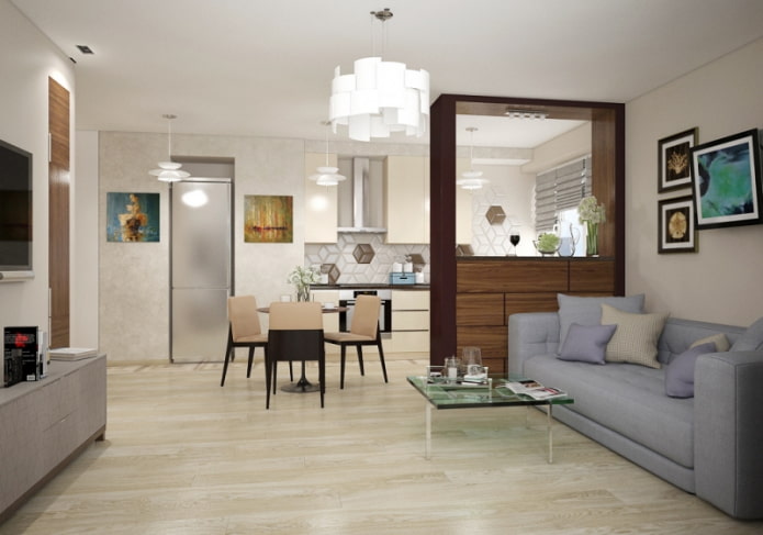 reforma de um apartamento de quatro cômodos em Khrushchevka