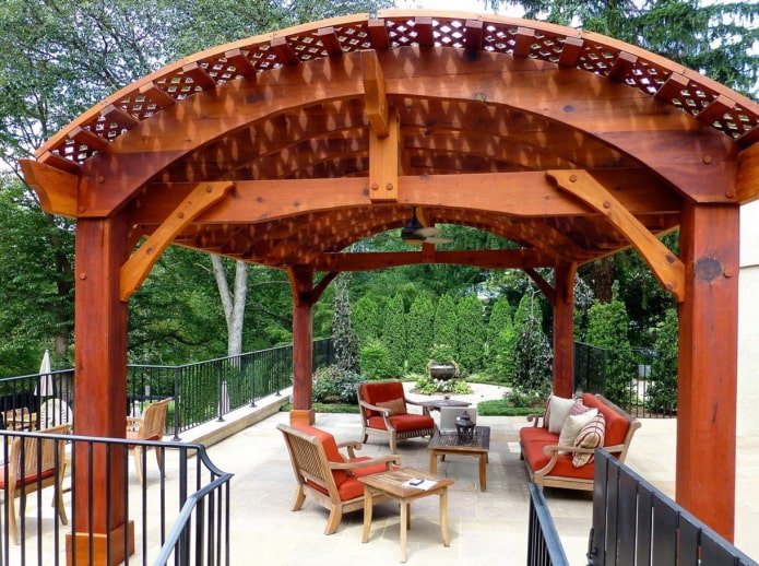 pérgola com telhado redondo