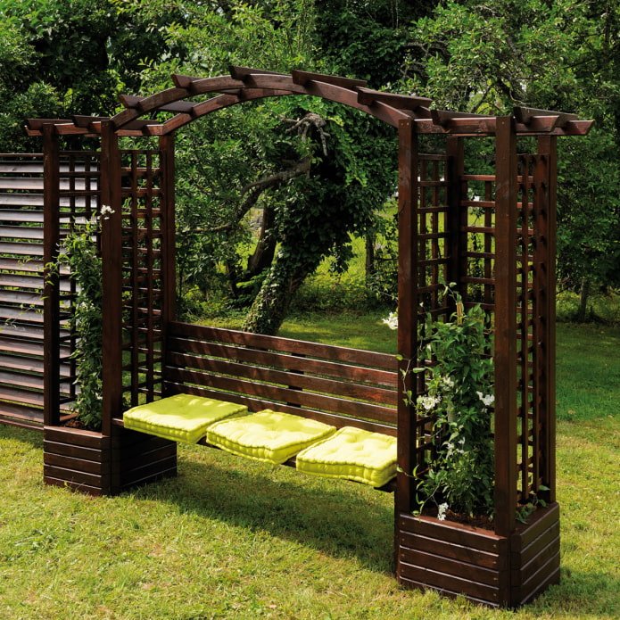 pérgola com banco