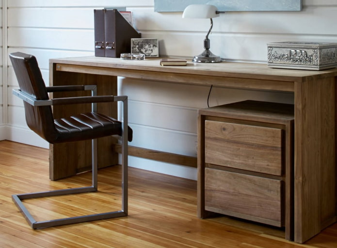 escrivaninha com mesa de cabeceira no interior