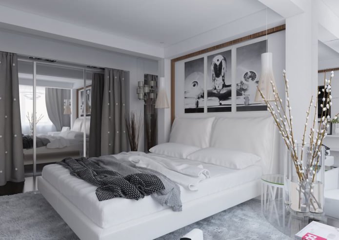 quarto no interior de um apartamento de 54 m2.
