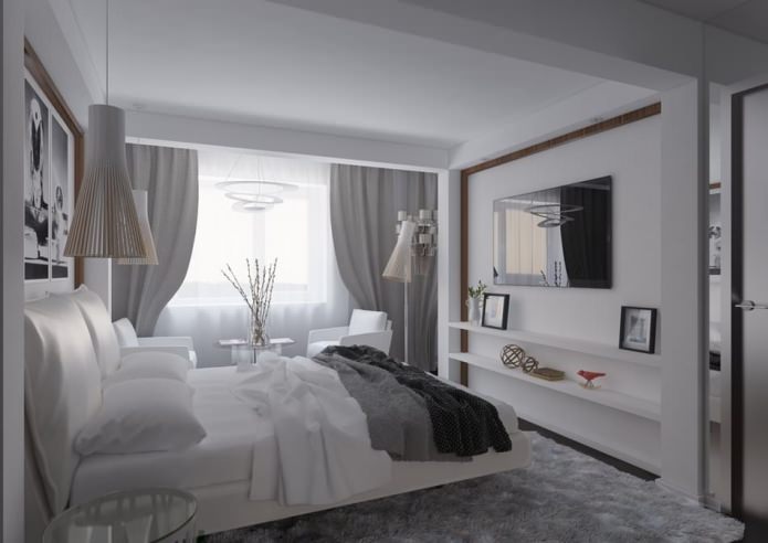 quarto no interior de um apartamento de 54 m2.