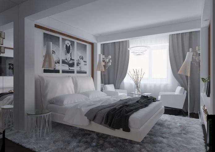 quarto no interior de um apartamento de 54 m².