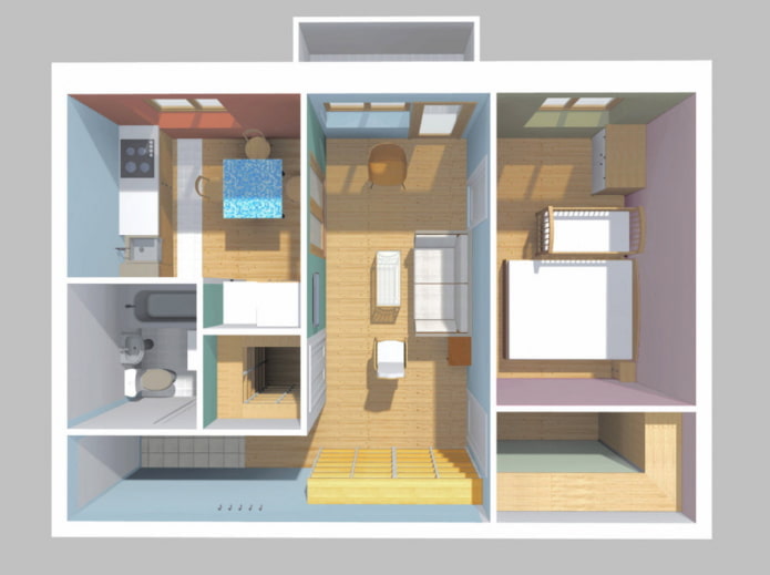 Apartamento com sala de estar com passagem