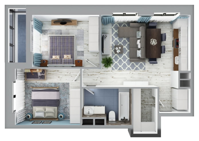 Apartamento de três quartos