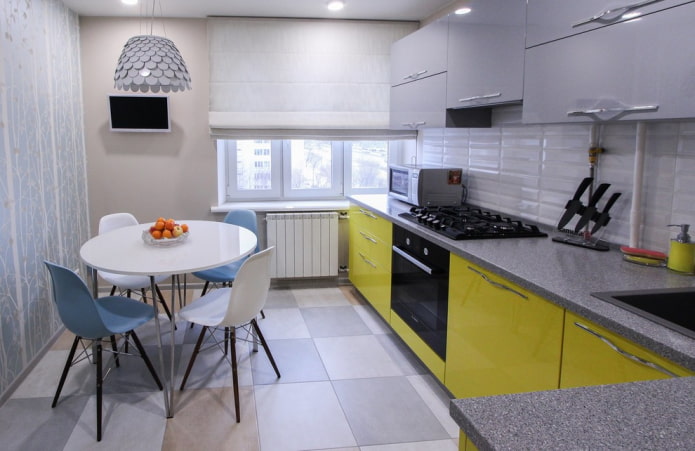 layout de pisos no interior da cozinha