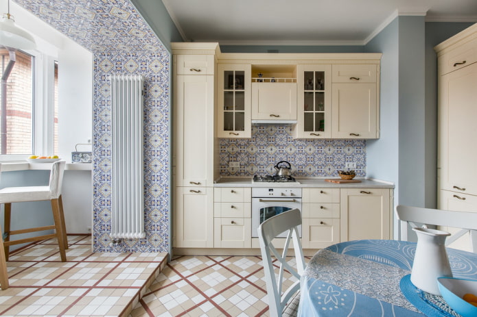 layout de pisos no interior da cozinha