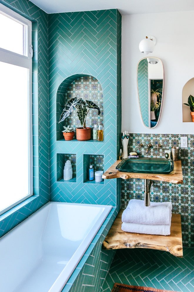 Azulejo diagonal turquesa
