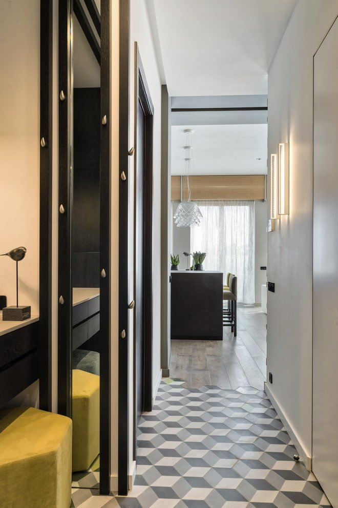 Placa de parquet com ladrilhos