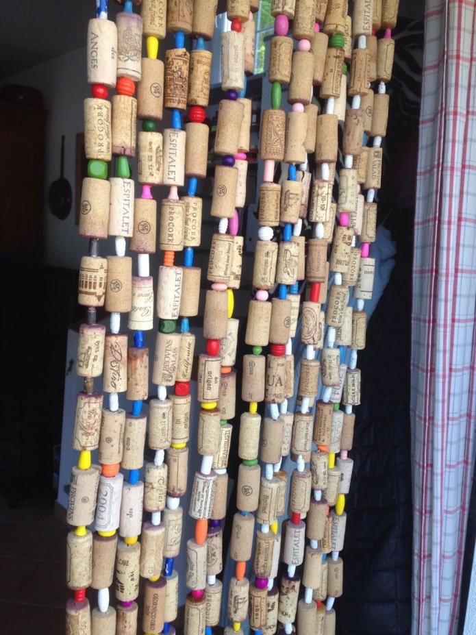 cortinas de fio de cortiça