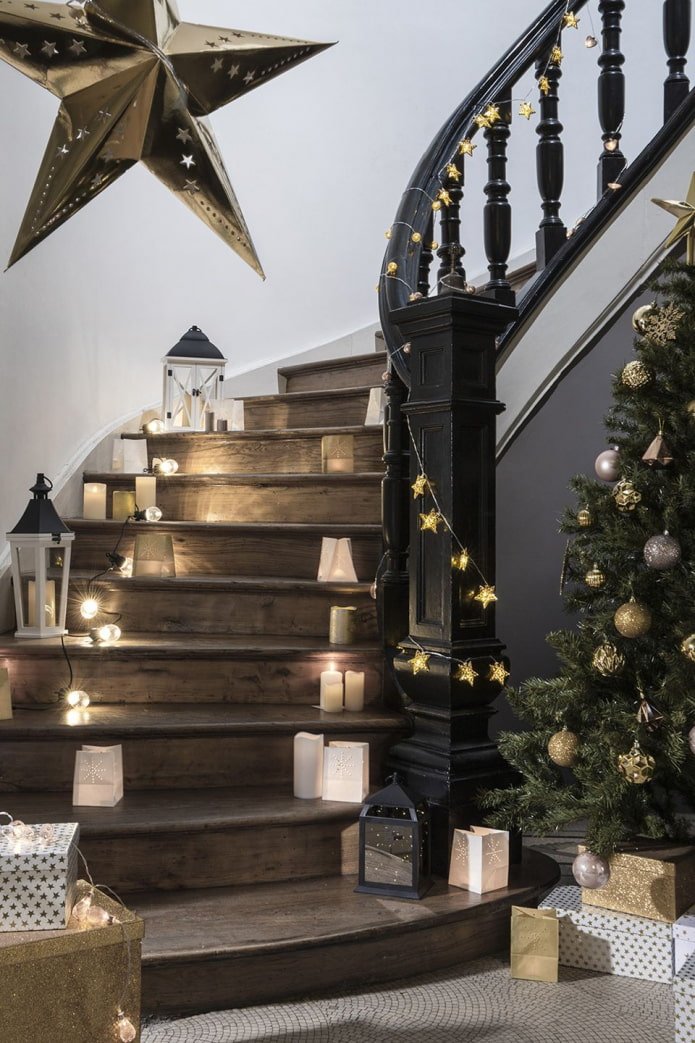 design de escada com iluminação de fundo