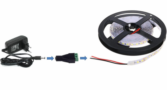Diagrama de montagem da tira de LED
