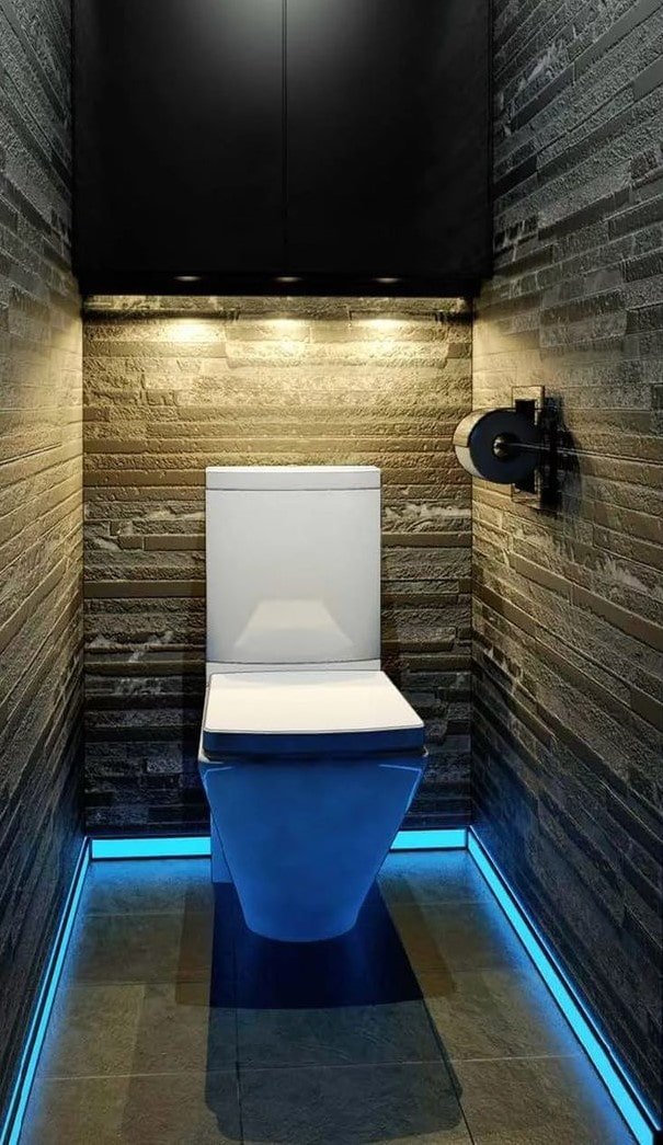 iluminação de piso no interior do vaso sanitário
