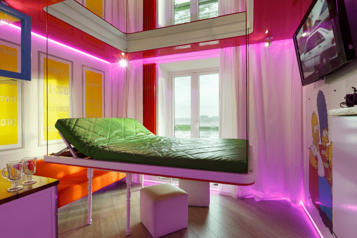 cama suspensa transformadora no interior