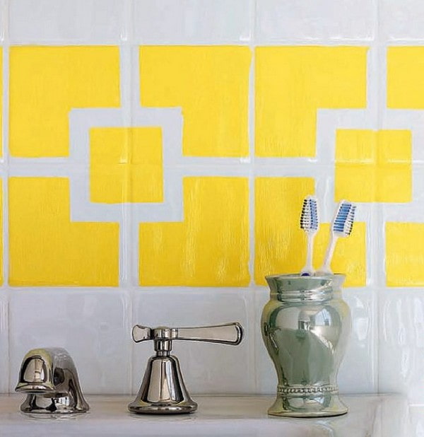 pintar azulejos usando um modelo