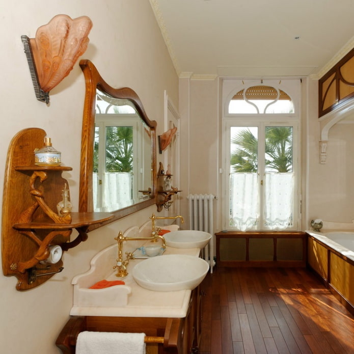 Banheiro em estilo Art Nouveau