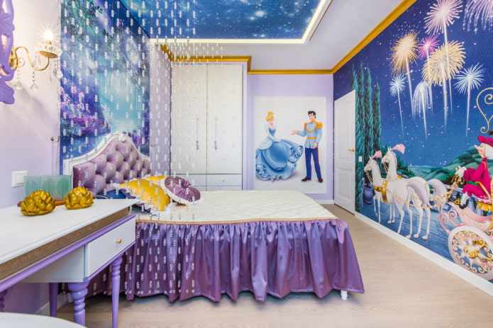 cama com colcha com sanefa no quarto