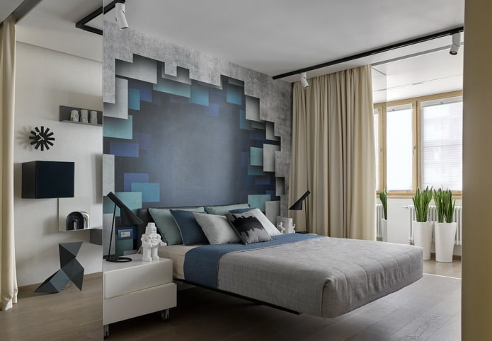 cama com colcha felpuda no quarto
