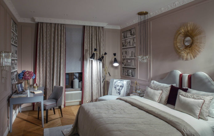 quarto em estilo clássico moderno