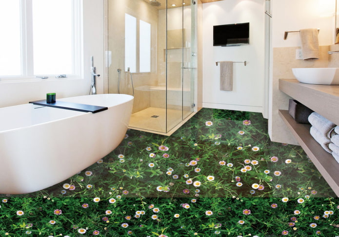 piso 3D autonivelante no banheiro