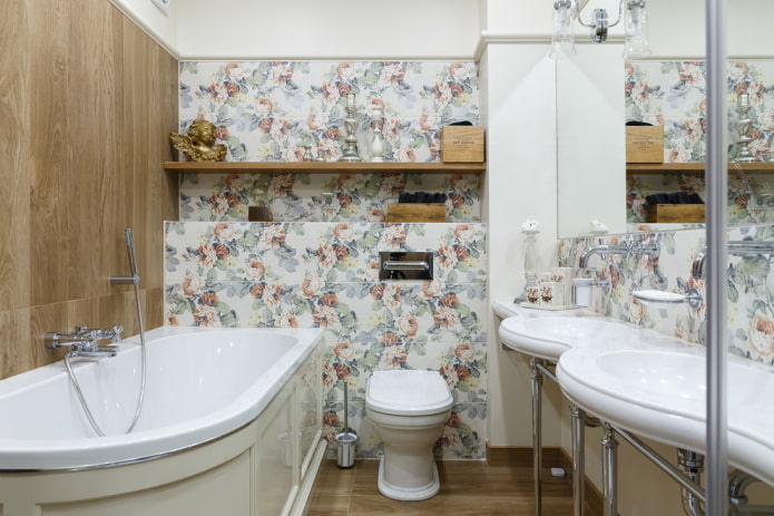 prateleiras de parede no interior em estilo clássico