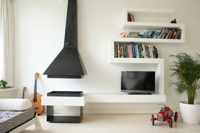 design de prateleiras de parede no interior