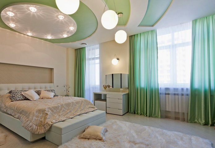 teto em branco e verde
