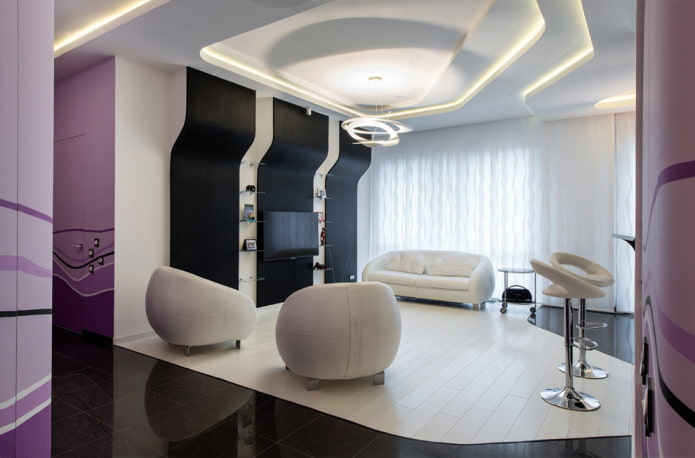 teto de gesso cartonado em estilo high-tech