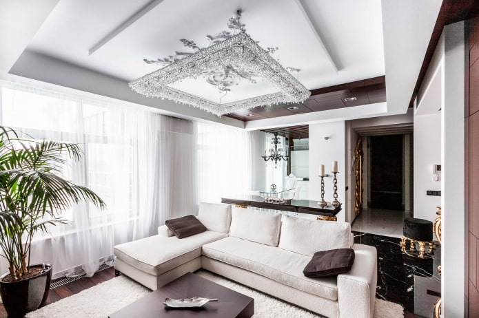 estrutura de gesso cartonado com lustre