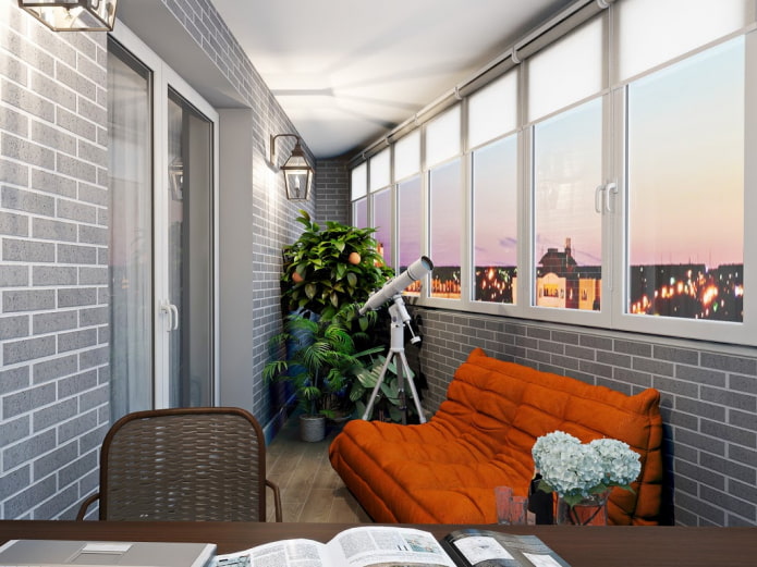 teto na loggia em estilo loft