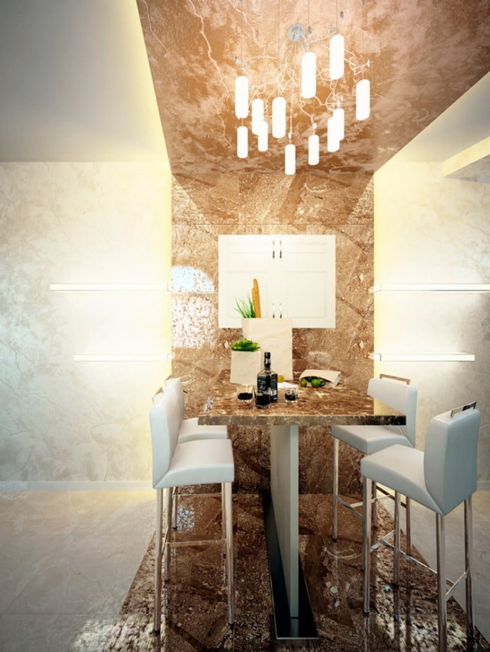 gesso decorativo para teto na cozinha