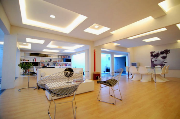 design de vários níveis com iluminação de fundo
