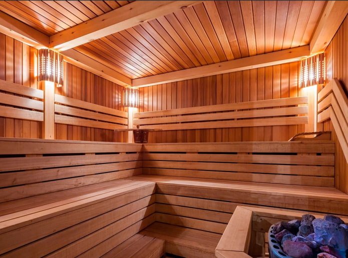 acabamento de sauna com ripa