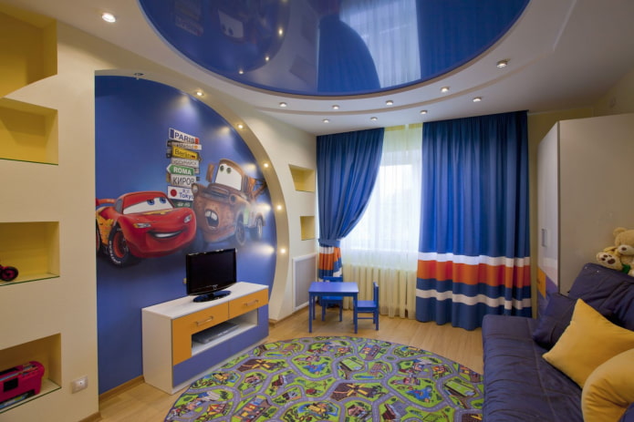 design de teto em quarto de menino