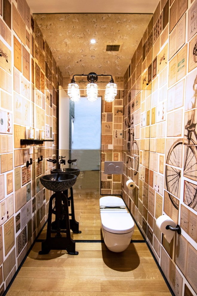 decoração de banheiro em estilo loft
