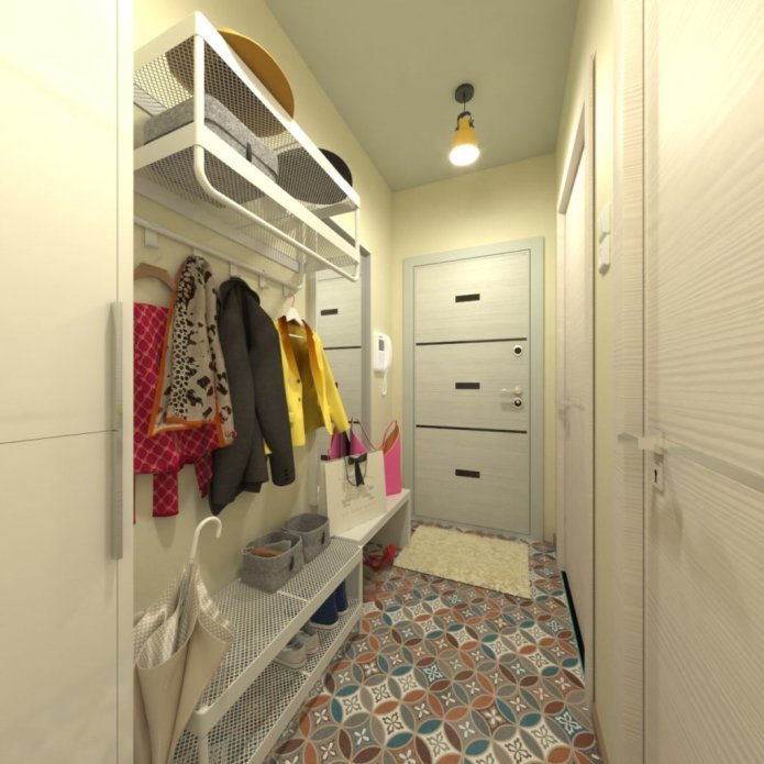 design de corredor em um apartamento da era Khrushchev