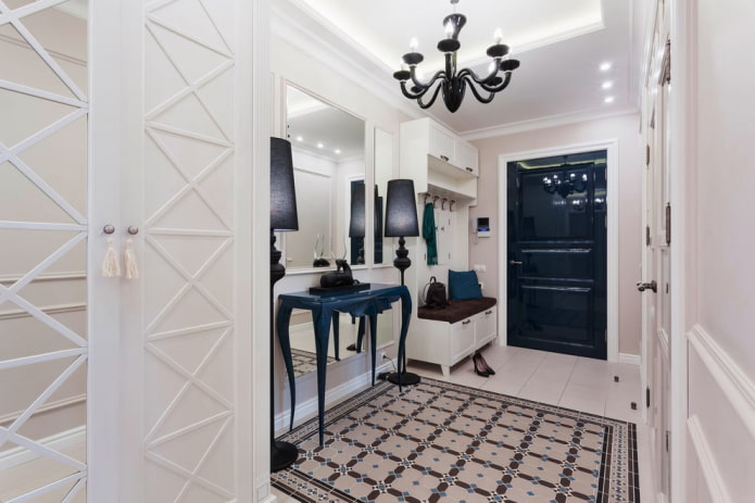interior do corredor em estilo neoclássico