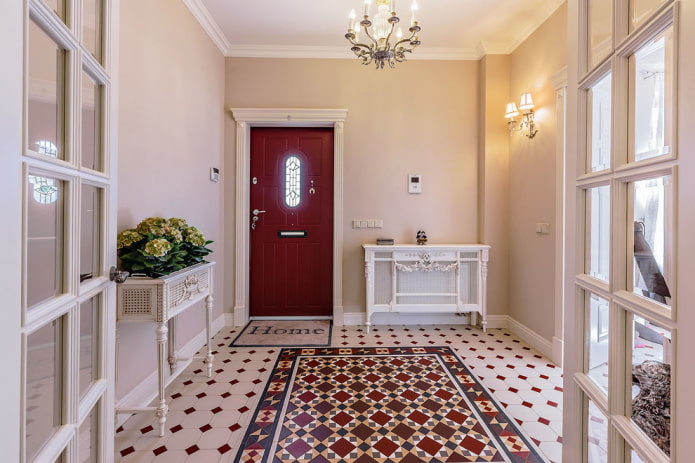 design de corredor em estilo clássico