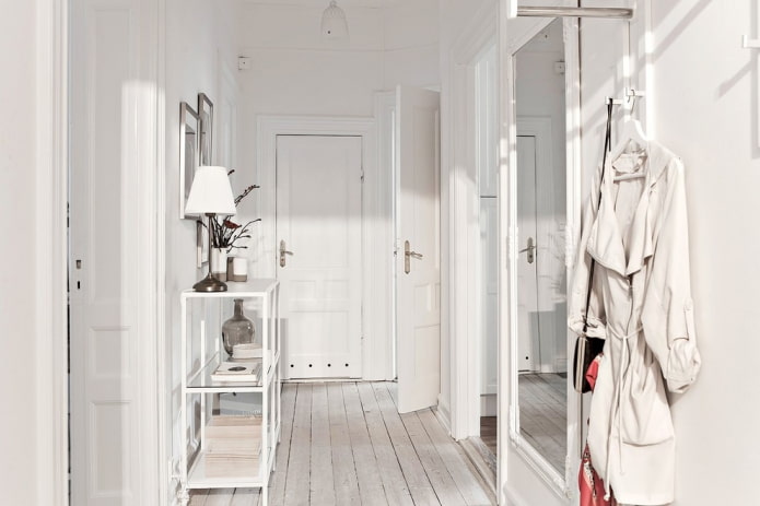 interior de um corredor branco em um Estilo escandinavo