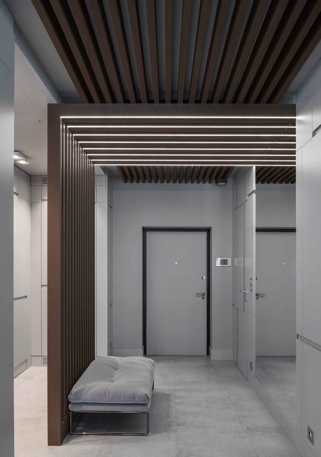 esquema de cores do corredor no estilo high-tech