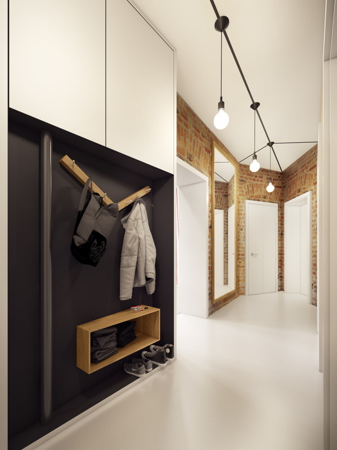design de corredor em estilo hi-tech