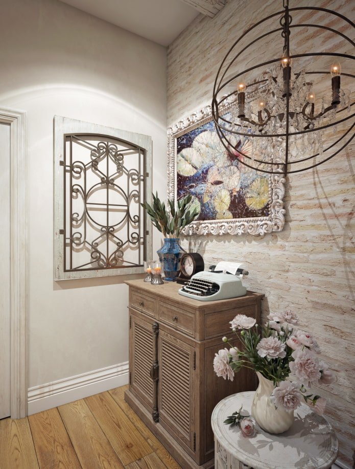design de interiores de corredor em estilo provençal