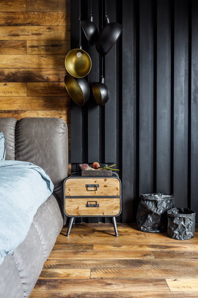 mesa de cabeceira estilo loft