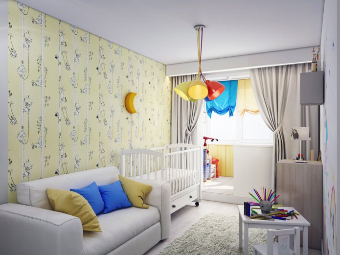 quarto infantil combinado com uma galeria