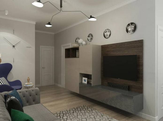 sala de estar grande com um nicho