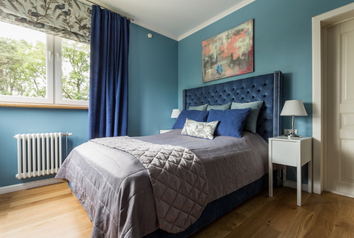 Quarto em tons de azul
