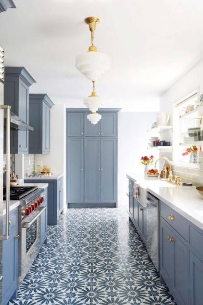layout de cozinha estreita