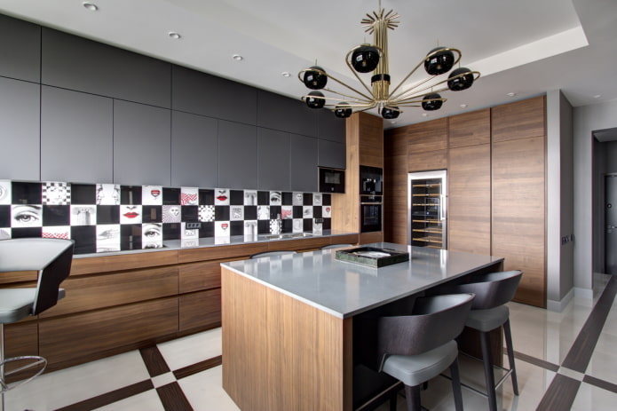 conjunto de cozinha com ilha