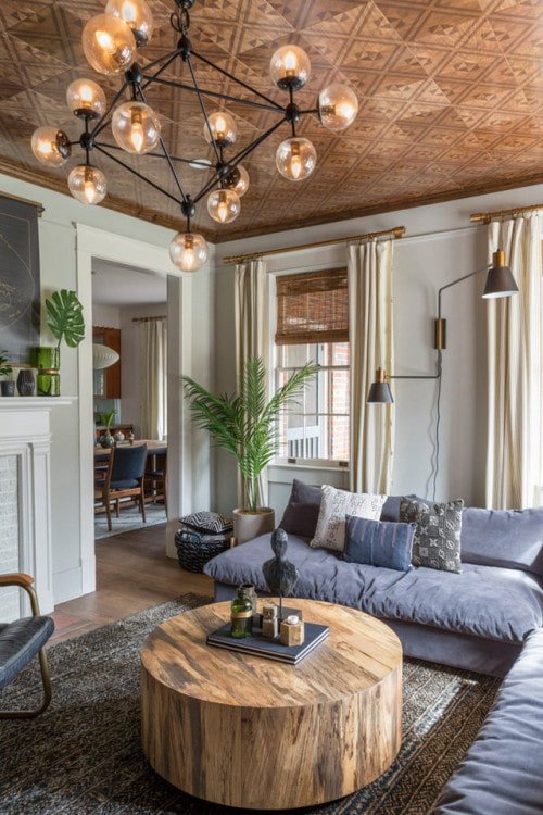 sala de estar em estilo ecológico