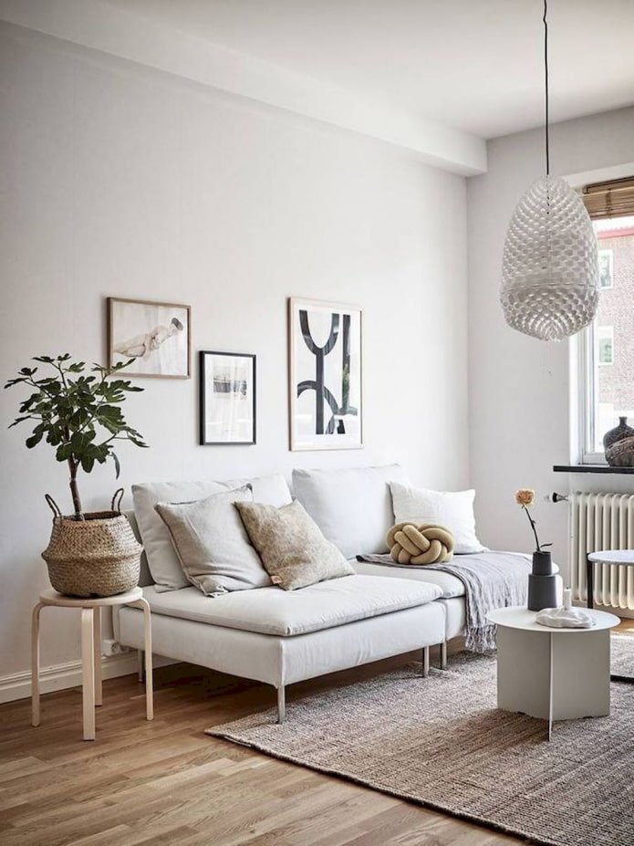 sala de estar em estilo escandinavo